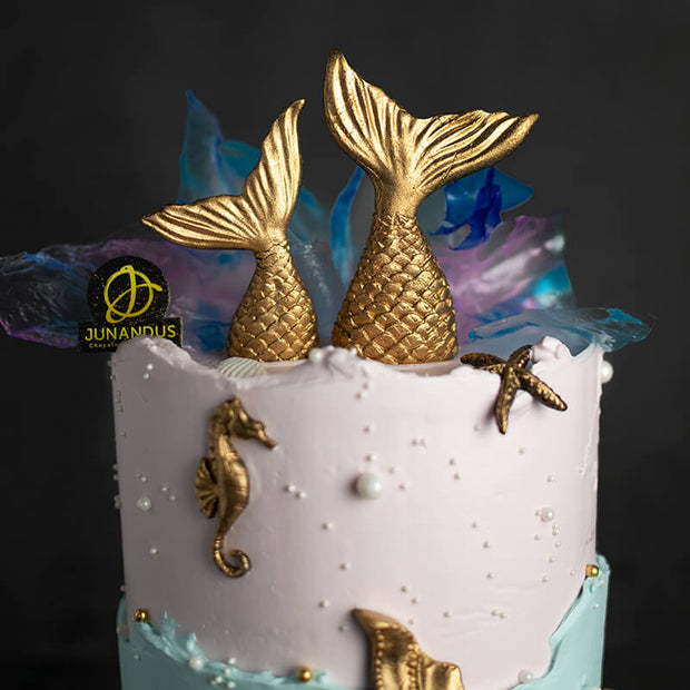 Blue Mermaid Coral Designer Cake