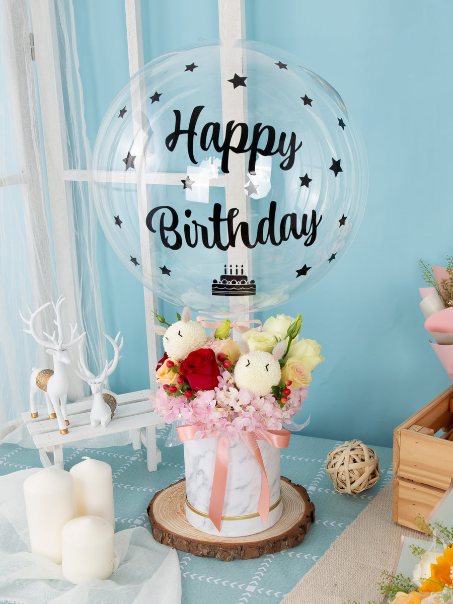 Bunny Box | Flower With Balloon – Flower Sugar