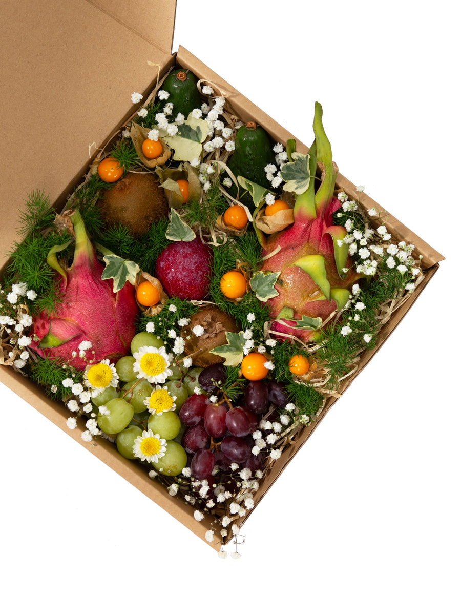 Aurelia Fruit Box | Dragon Fruit, Kiwi, Plum, Grape, Physalis, Avocado ...