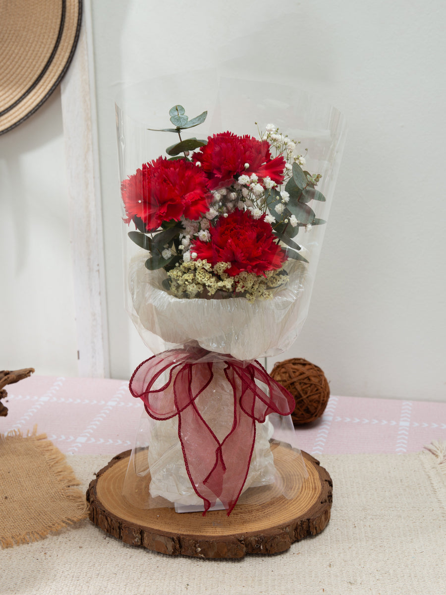 Grace Trinity | Carnation Bouquet With Baby's Breath & Casphia – Flower ...