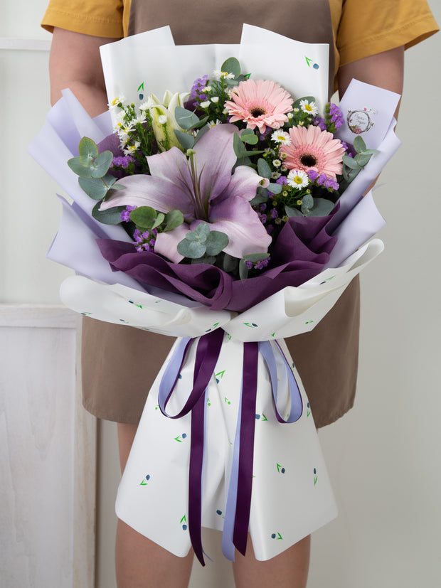 purple lily flower arrangements Purple Blooms