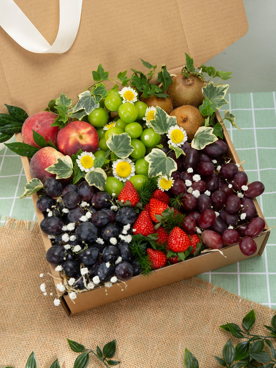 Vineyard Harvest Fruit Box | Grape, Kiwi, Peach, Strawberry – Flower Sugar