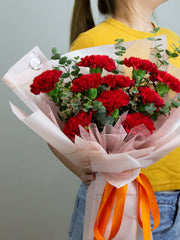 red carnations bouquet