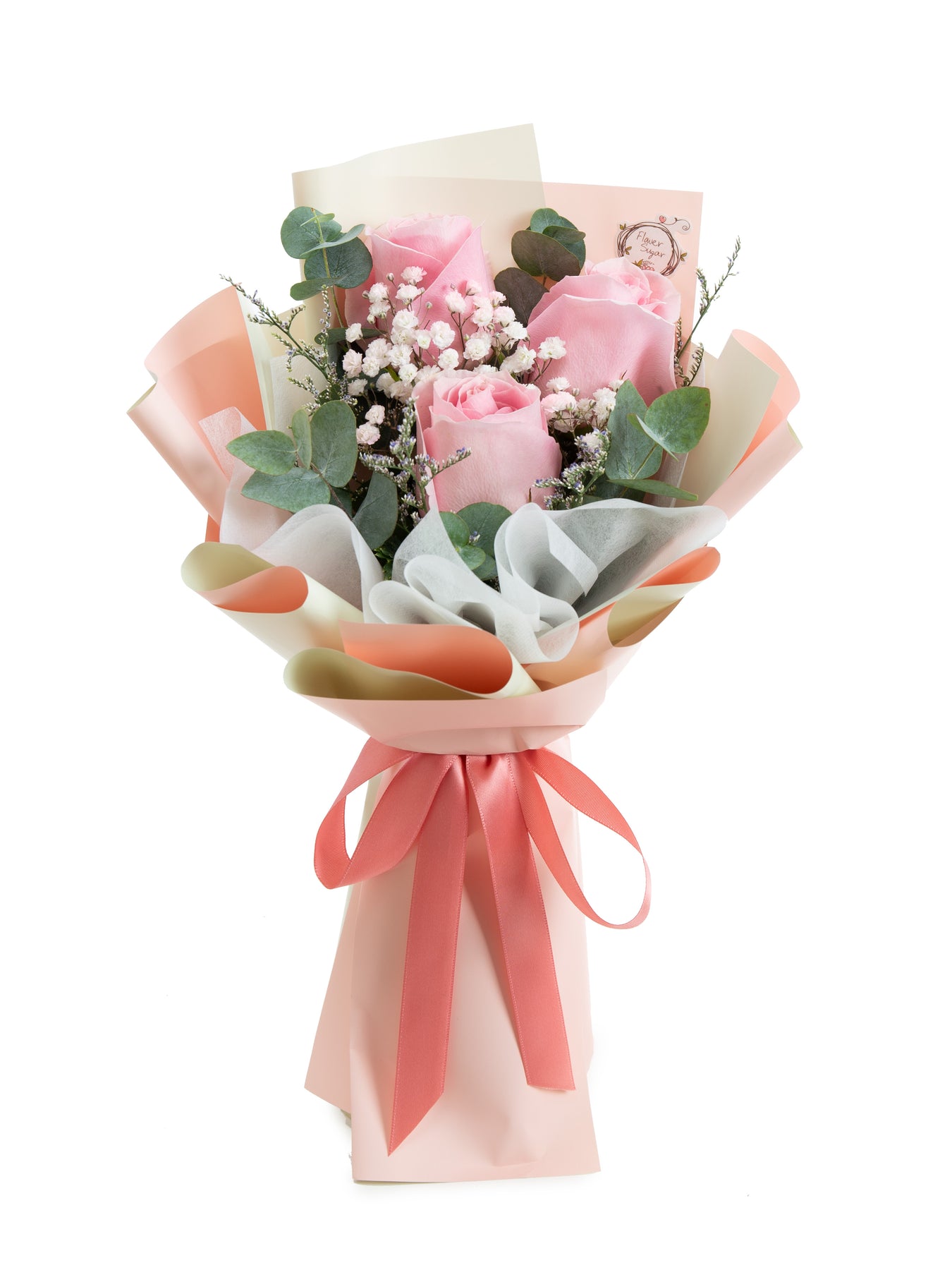 Angel Pink | Kenya Pink Rose and Baby's Breath Hand Bouquet – Flower Sugar