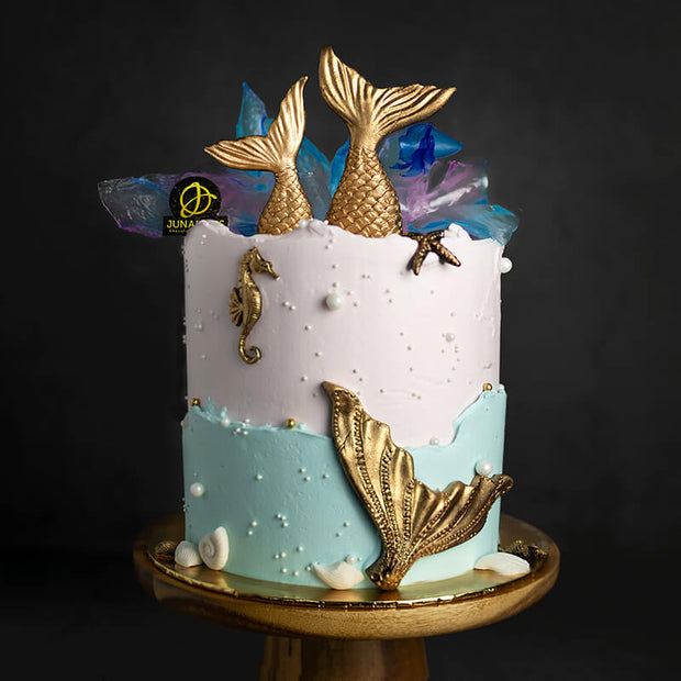 Blue Mermaid Coral Cake