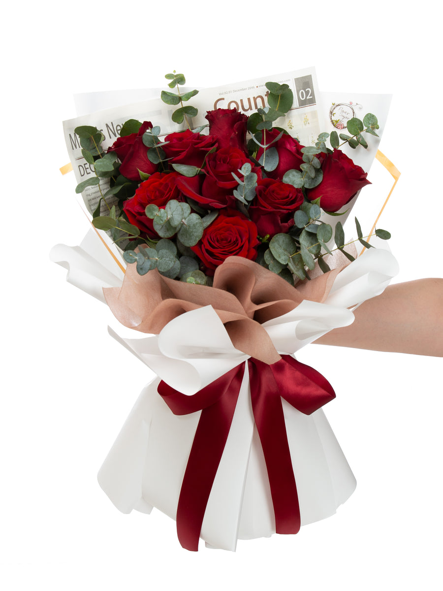 Luxe Red | Kenya Red Roses Hand Bouquet – Flower Sugar