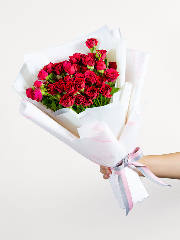 Red spray roses bouquet
