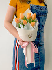 6 orange tulips bouquet