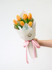 6 orange tulips bouquet